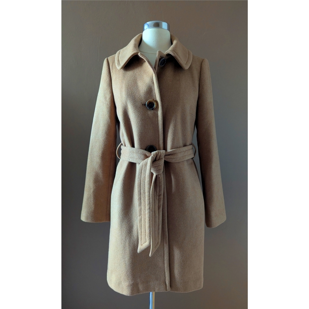 J. Crew Single Breasted Wool//Cashmere Belted Pea Coat